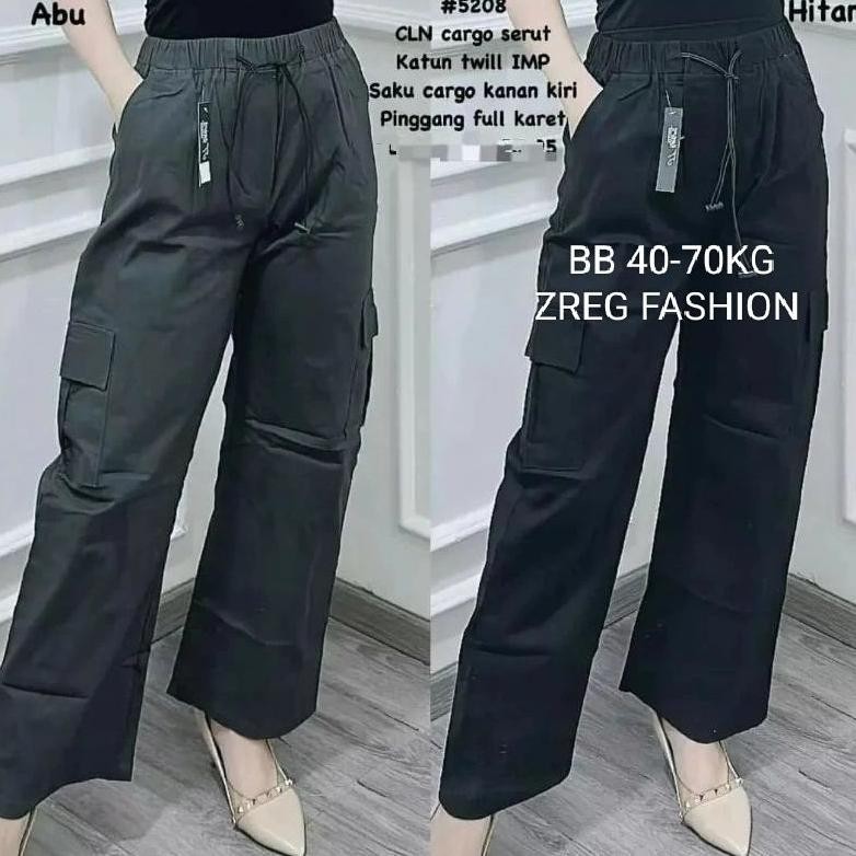 Zr Celana Kulot Cargo Twill Premium