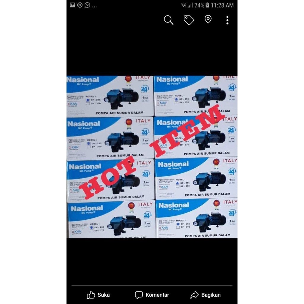 MESIN POMPA AIR NASIONAL MCPUMP JET PUMP 255(TANPA TABUNG)