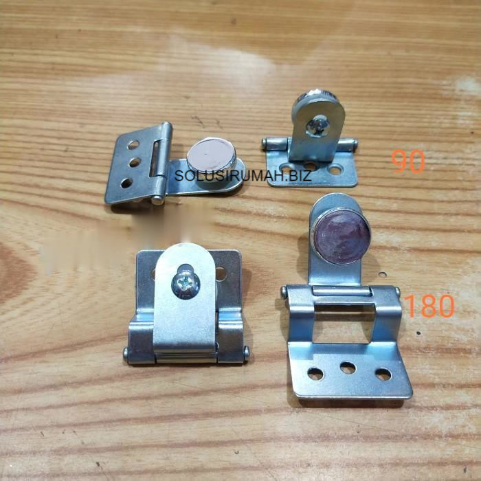 monggo] sepasang Engsel Lemari Kaca Casio 180 Chrome Bukan Huben 1 pasang 2pcs