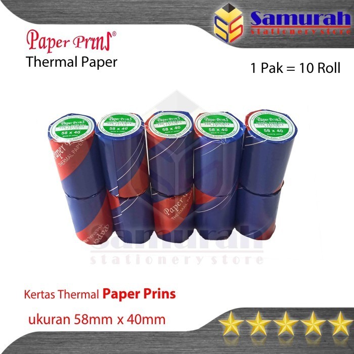 

Kertas Thermal Paper Prins 58 x 40 / Struk Kasir Roll Paperpryns 58x40