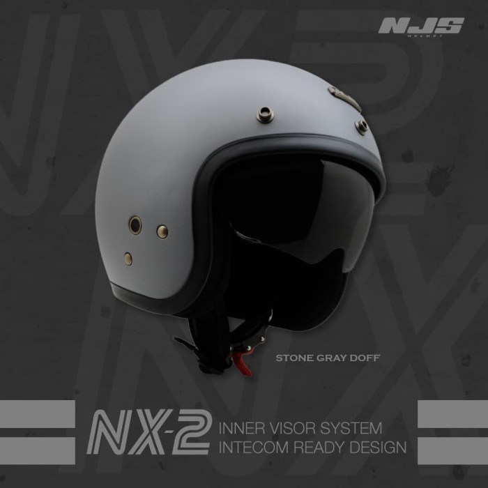 Helm Njs Retro Nx-2 Helm Inner Visor Helm Ada Dudukan Intercom