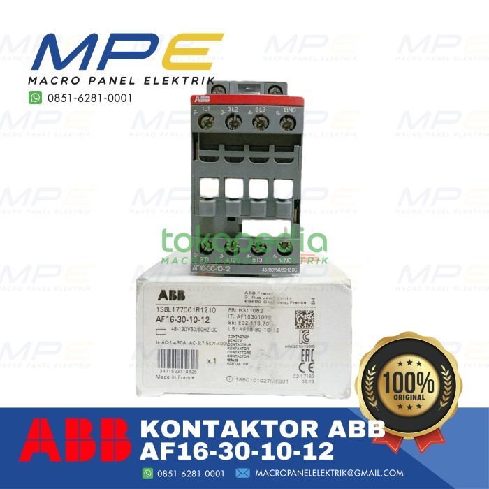 Terbaru Kontaktor Abb Af16-30-10-12 48-130V 3P / Contactor Abb Af16 30 10 12 Promo Terlaris
