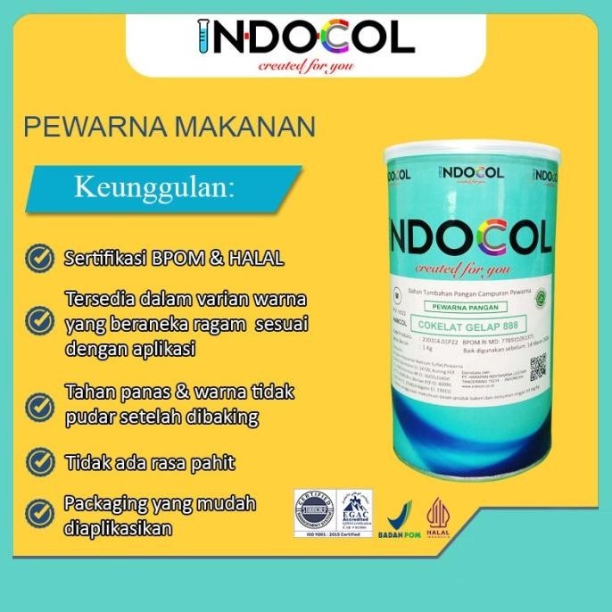 

Pewarna Makanan Indocol Cokelat Gelap 888 (Dark Choco Brown)