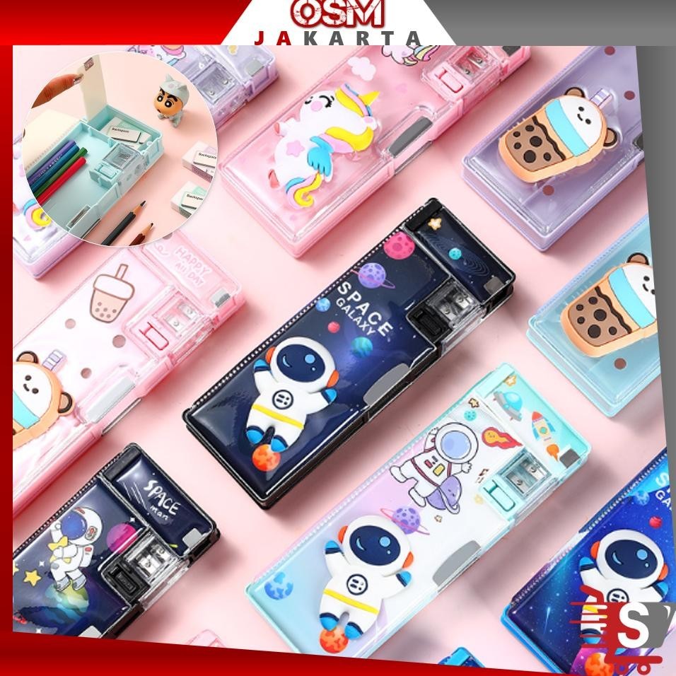 

sd-5 OSM JKT S5945 Kotak Pensil Case Magnet Untuk Anak Tk & Sd / Kotak Pensil Anak Lengkap Dengan Peruncing / Tempat Pensil Karakter Berkualitas