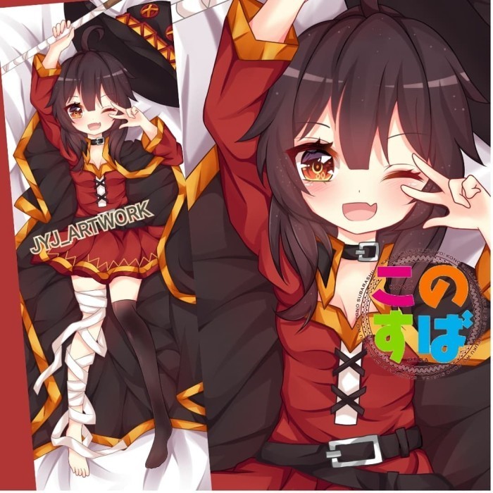 Ready Bantal anime dakimakura konosuba megumin / sarung bantal 1 sisi