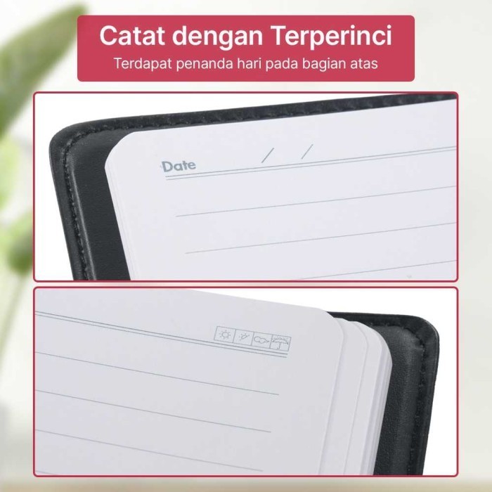 

+++++] Deli Buku Catatan Harian Notebook Diary Cover Kulit 80 Halaman
