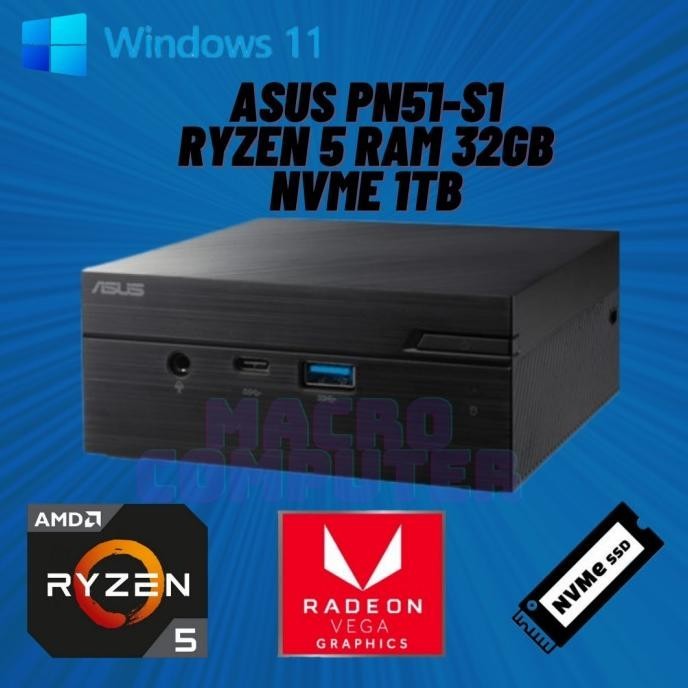 MINI PC ASUS RYZEN 5 5500U FULLSET +RAM +SSD +WIN 11 | ASUS PN51-S1