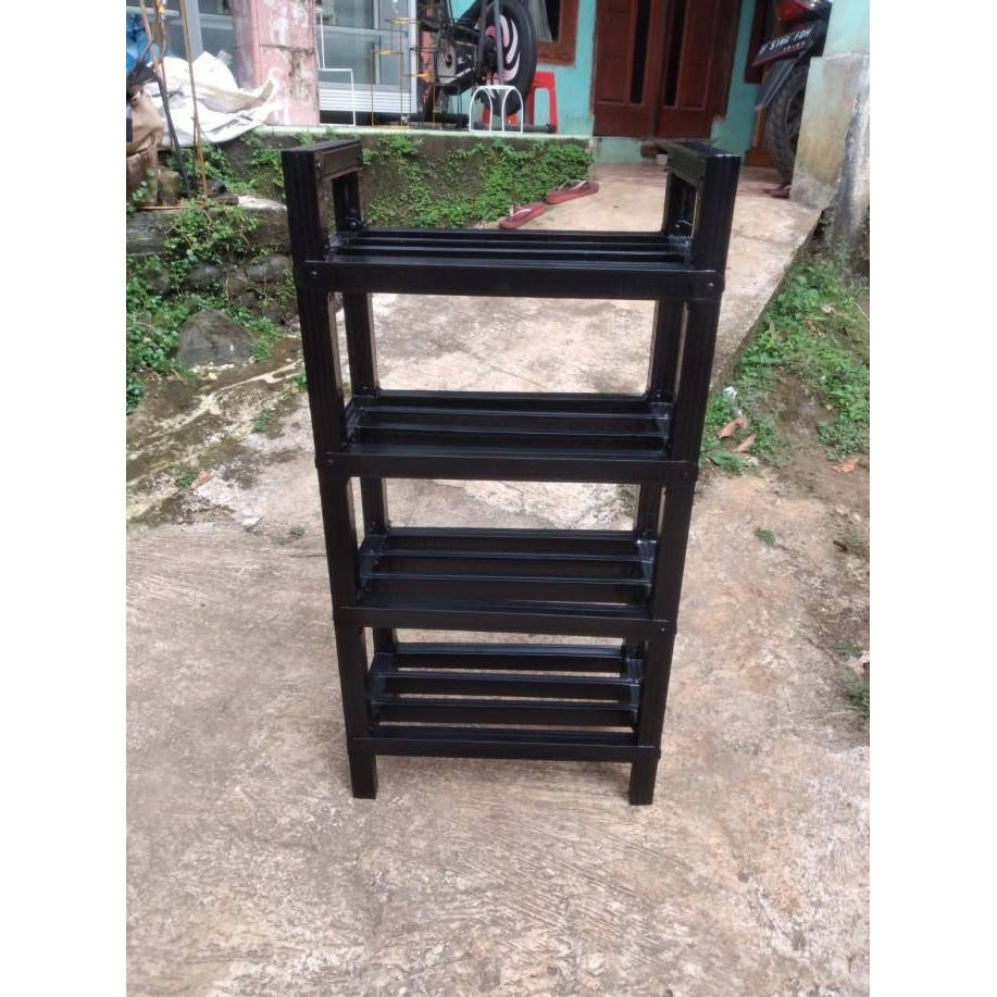 RAK SEPATU 4 SUSUN HOLLOW BAJA RINGAN/RAK SERBAGUNA/RAK