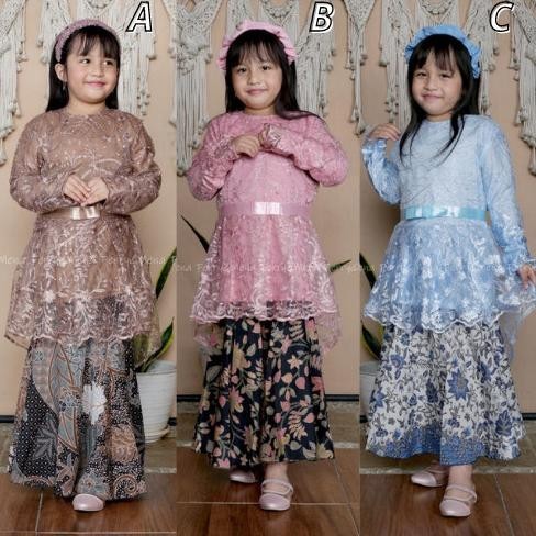Setelan Kebaya Anak Tille Brukat Brokat Kartinian Rok Batik Duyung