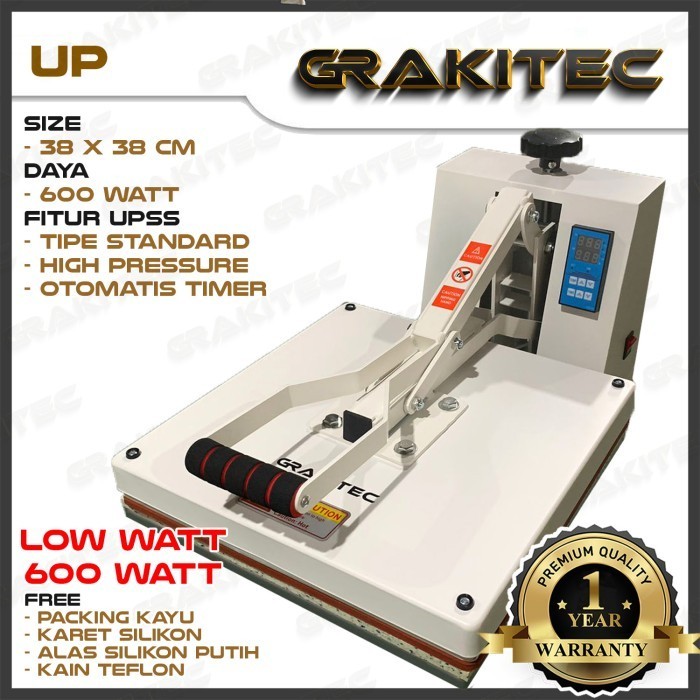 Tersedia Mesin Press Sablon Kaos 38X38 600 Watt