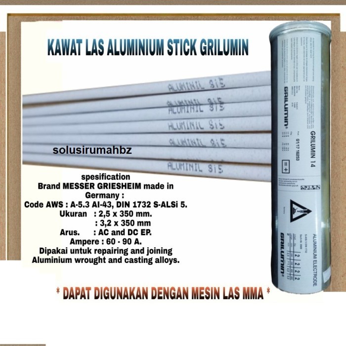 ] perbatang Kawat las aluminium listrik aluminium Grilumin mm elektrode
