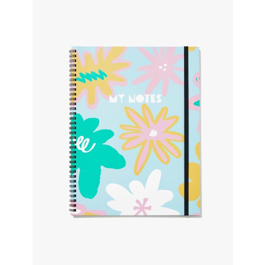 

Typo - Notebook - A4 Spinout Notebook - Lulu Oversi Floral Minty Skies