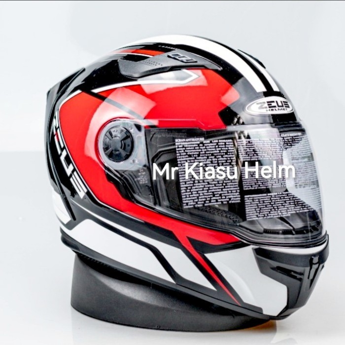 Helm Besar Big Size Xxxl Zeus Hitam Merah Full Face Jumbo Airoh Arai