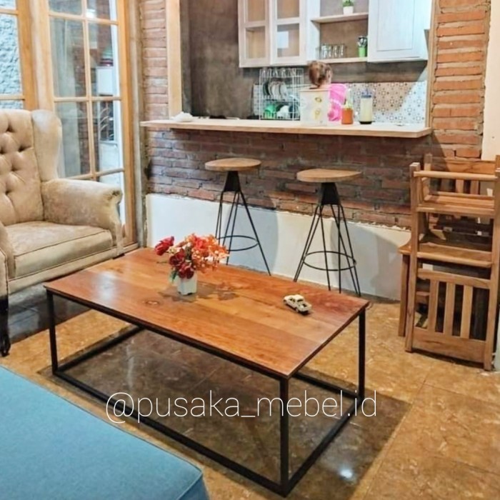 Meja Tamu Kayu Minimalis, Meja Makan Lesehan, Coffe Table Kayu Besi