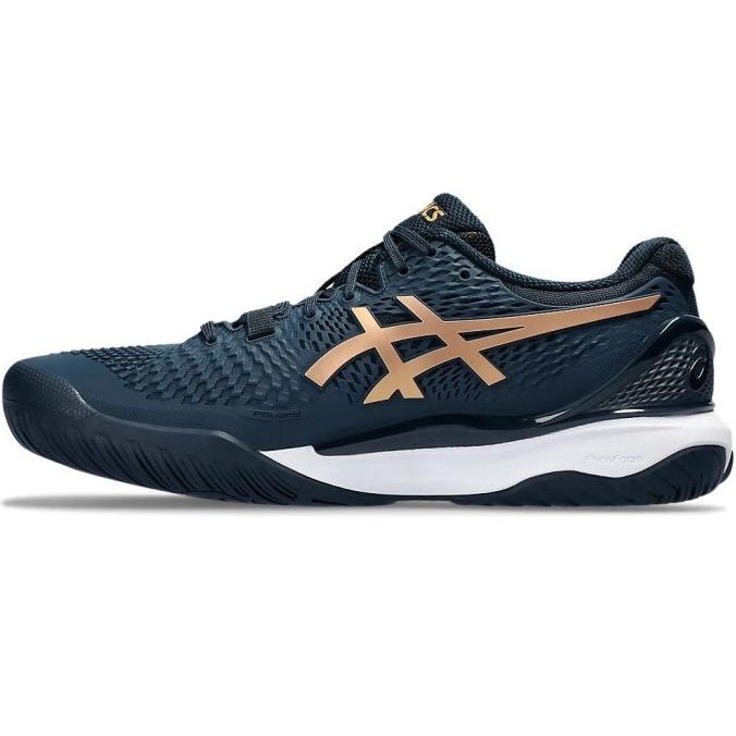 Sepatu Tenis Asics Gel Resolution 9 French Blue Pure Gold/Tennis Shoe Asics Original Gel Resolution 