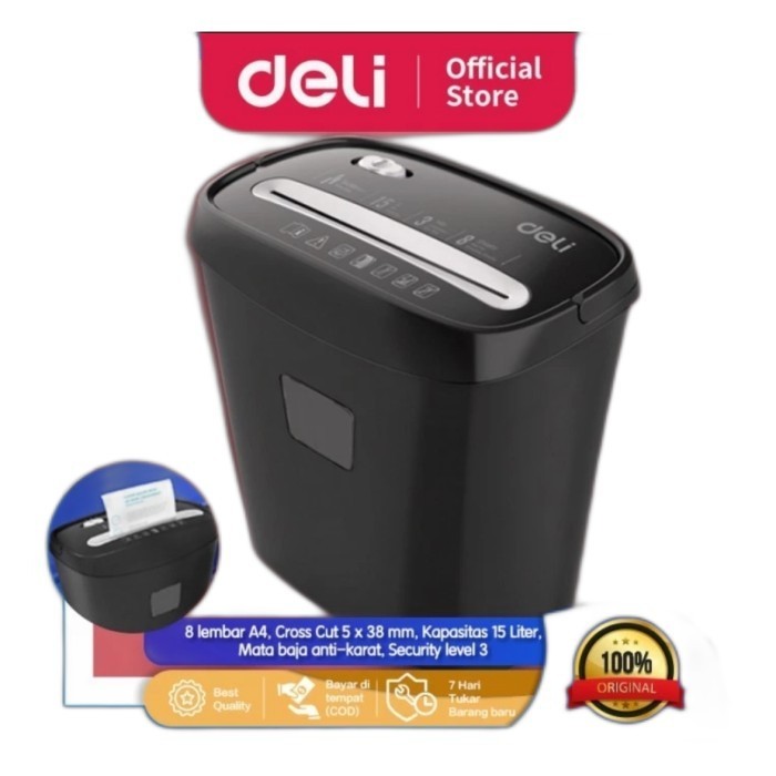 

paper shredder mesin penghancur kertas DELI E9947 Kapasitas 8 lembar