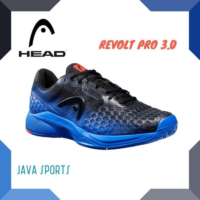 Tenis Sepatu Head Revolt Pro 3.0 Anthracite/Royal Blue Original Tennis