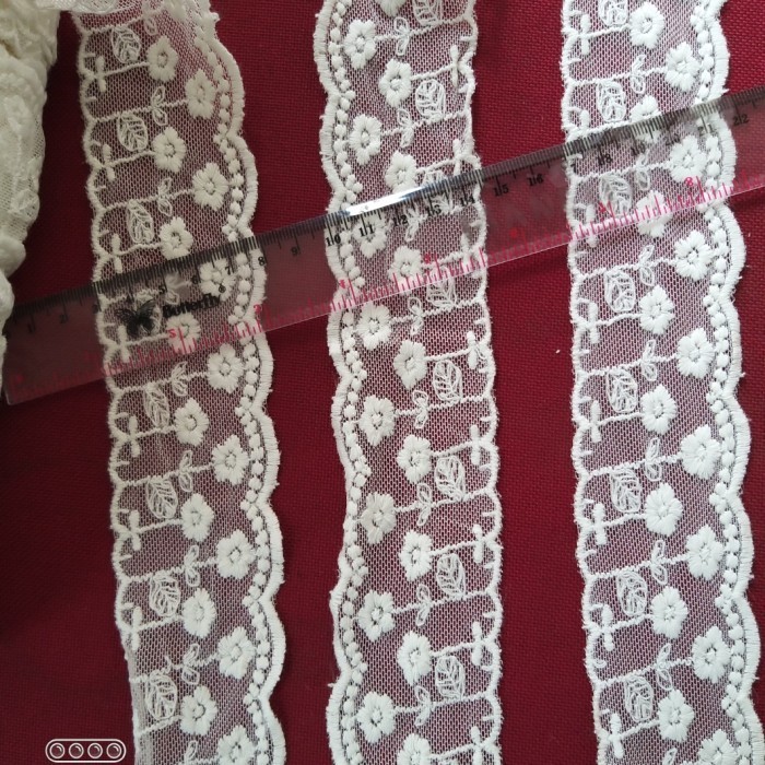 

renda tulle, warna putih, harga per pcs (15 y)