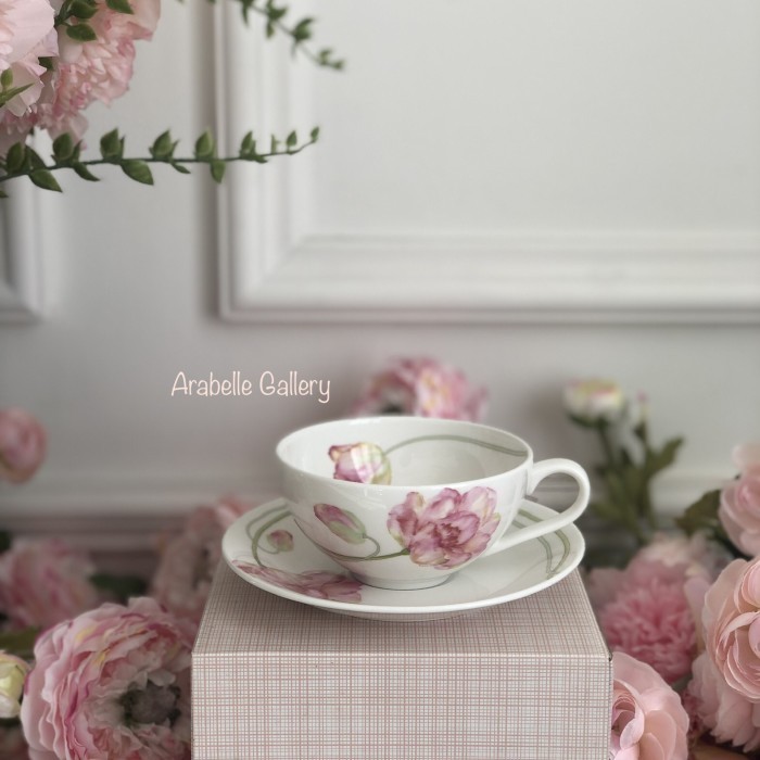 Saint James Chloe Coffee Cup And Saucer Cangkir Flower Floral Teacup