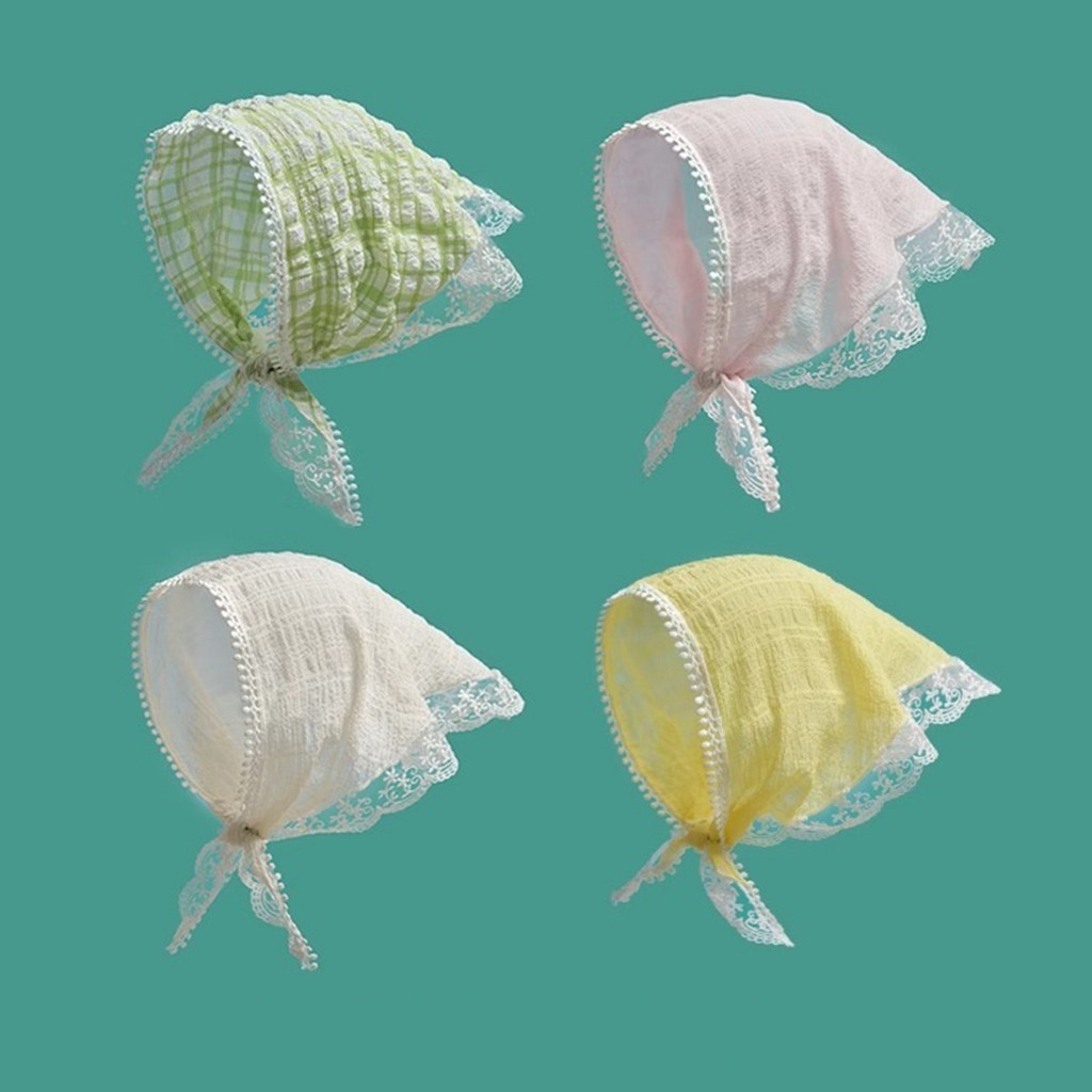 French Pastoral Style White Lace Closed Toe Fashion Triangular Binder Women's Hair Tie