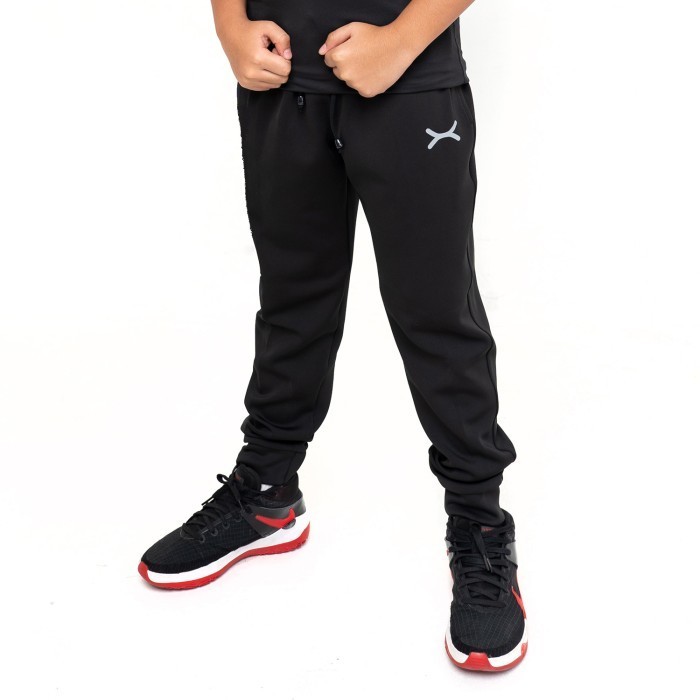 Flexzone Celana Jogger Olahraga Hitam Remaja Fcs-702Ht