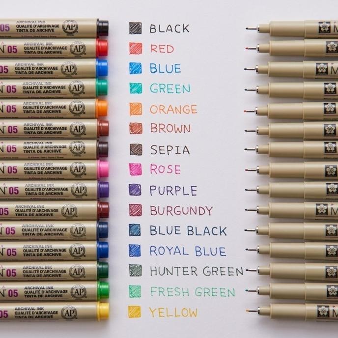 

Drawing Pen Sakura Pigma Micron Set 8 Color Pigment Ink Pulpen Gambar