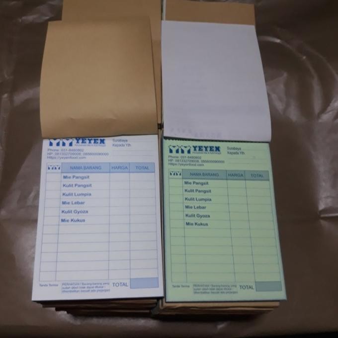 

Cetak Nota Ncr 2Ply 1 Warna 1 Rim + Nomerator