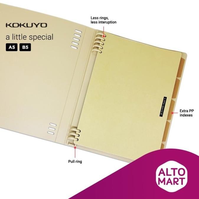 

Kokuyo Retro Loose Leaf 8-Ring Binder A5 B5 Notebook