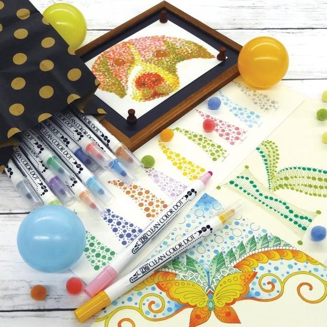 

Zig Clean Color Dot Double-Sided Marker Set 4 Color (Tc-6100/4V)