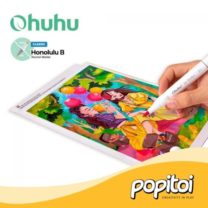 

Ohuhu Honolulu 320 Color Dual Tip Brush Chisel Fine Alcohol Art Marker