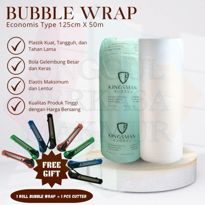 

Terbaru Bubble Wrap Ekonomis Roll Besar Bening Putih 125Cm X 50M Promo Terlaris