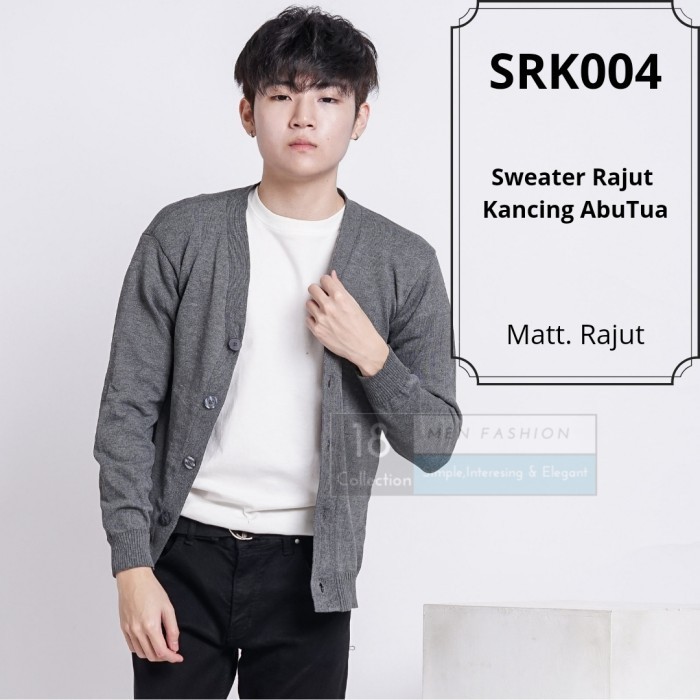 Sweater Rajut Korea Pria El Kancing