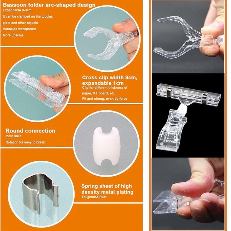 

gh-6 5PCS jepitan promo Penjepit Label Papan Tag Hanger Transparan 11cm Original