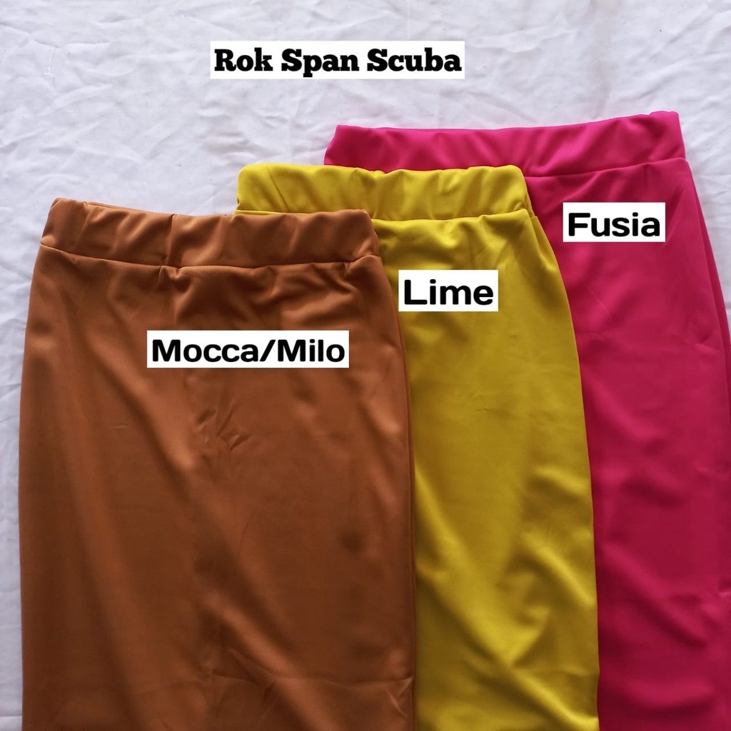 Promo Mega Sale 5.5 // Rok Span Scuba Polos Maxi Skirt Termurah Best Seller Rok Kerja Wanita