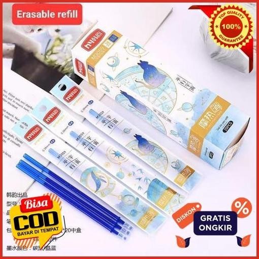 

New Arrival Satu Pack ( 20 Pcs ) Refill Hitam Erasable Pen Isi Ulang Pulpen Gel Karakter Bahan Bermutu