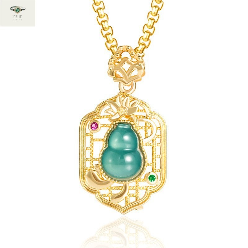 （Dengan Sertifikat）（ytucsydw3o）AlamiaJade Liontin Kalung Jade Liontin Wanita Batu Giok Bertatahkan E