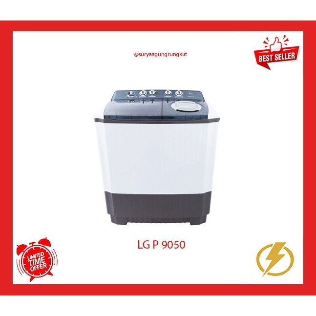 MESIN CUCI LG 2 TABUNG 9 KG LOW WATT - P 9050