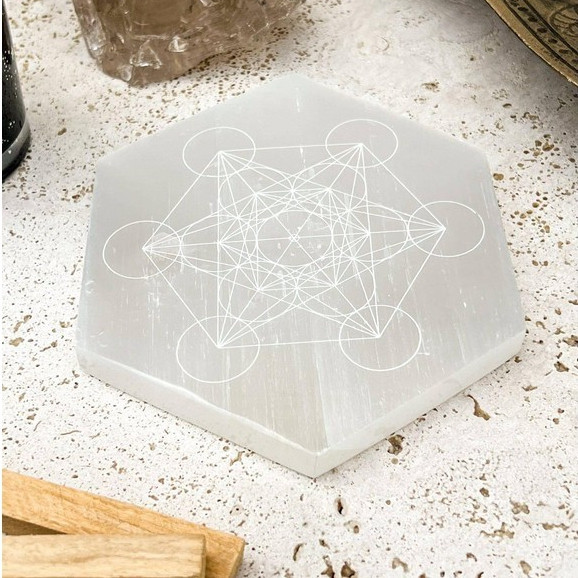 Selenite Hexagon Charging Plate | Metatron