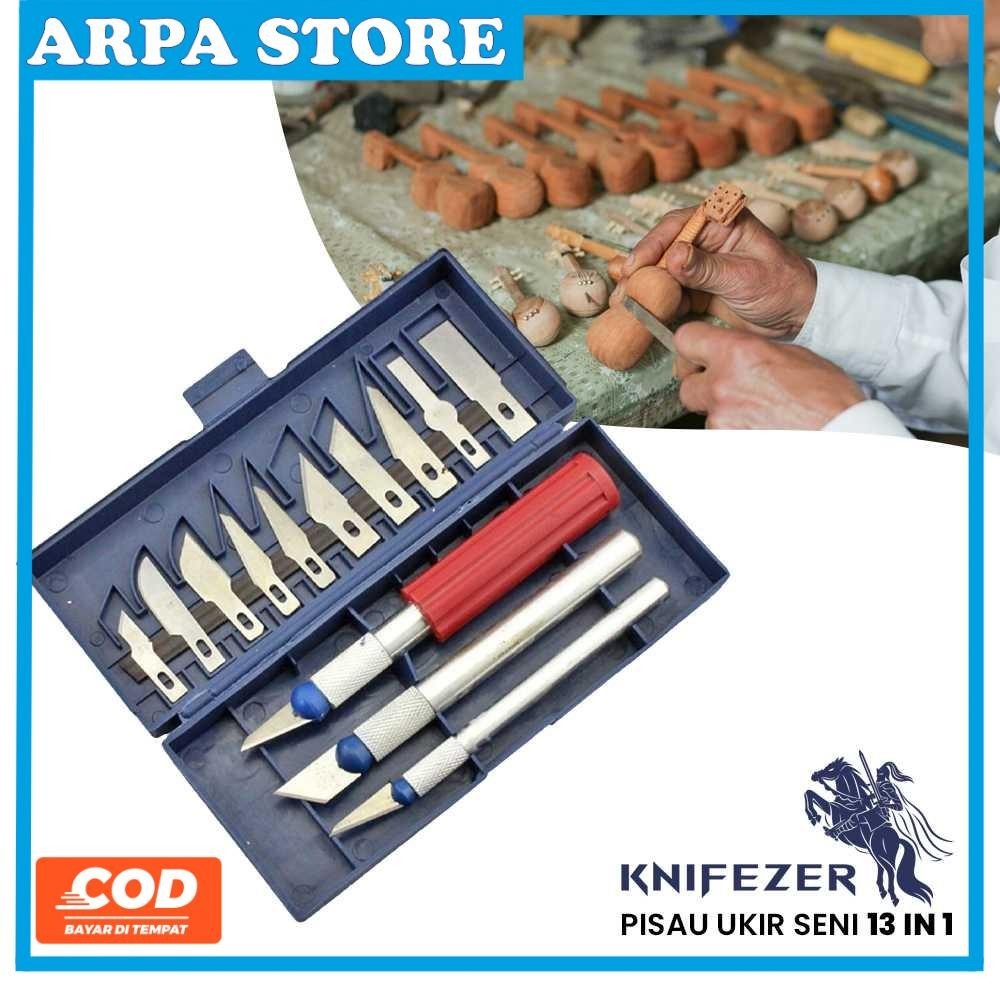 

KNIFEZER Set Pisau Ukir Seni 13 in 1 Crafting Knife 3 Handle - A-003