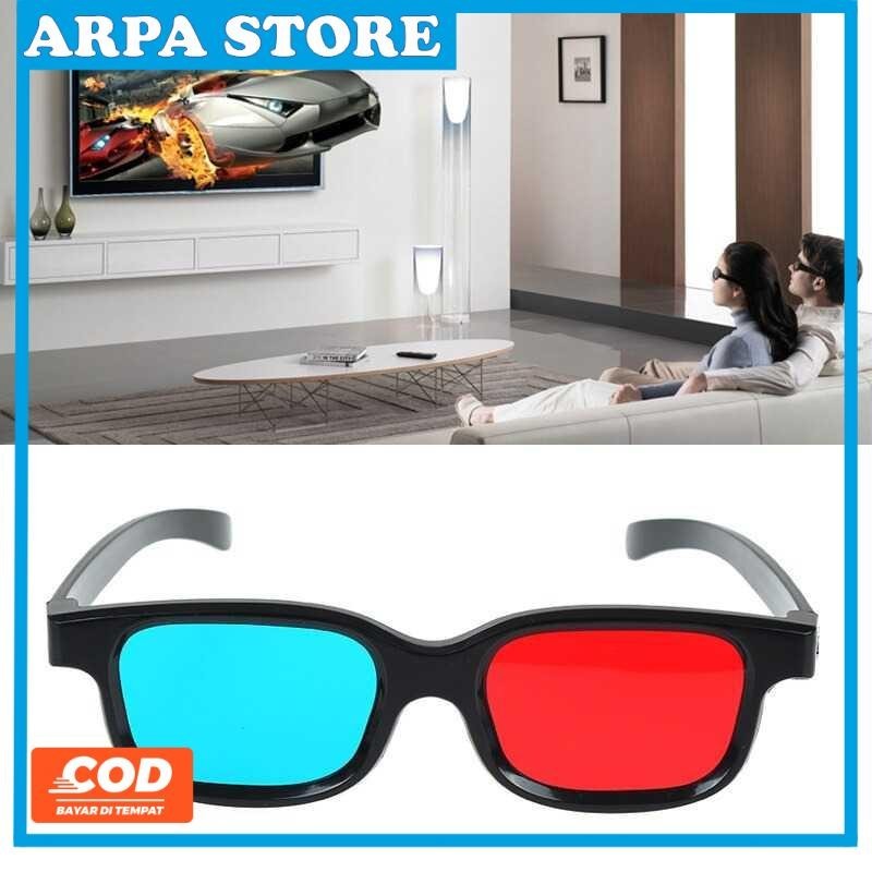 Kacamata 3D Cinema Movie Bioskop Plastic Frame Glasses - H3
