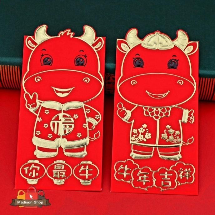 

OLH - HXT015 Angpao Kerbau Panjang isi 4 Ampao Imlek Murah Ampau Sincia Sale TERLARIS