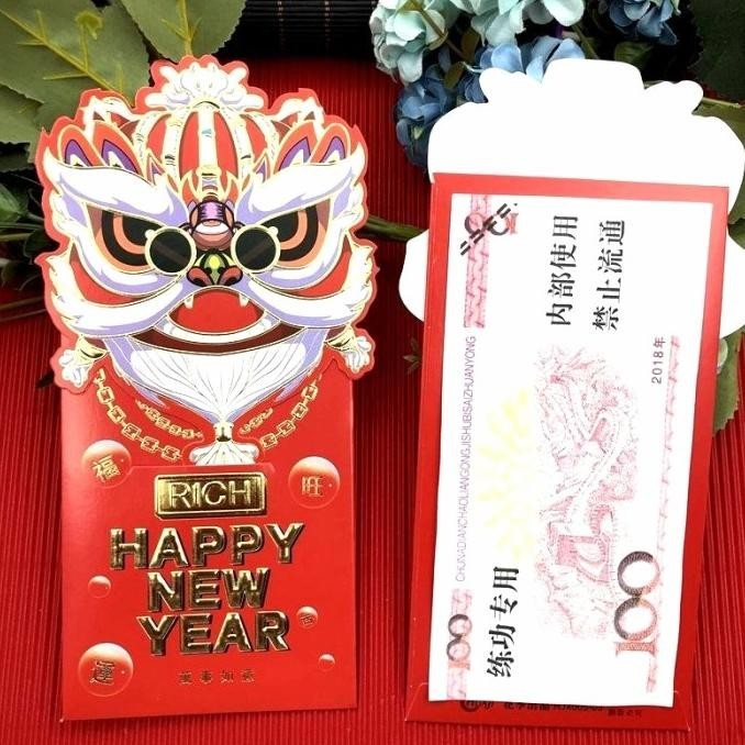 

OLH - Angpao Happy New Year Angpau Imlek Netral Barongsai Ampau Panjang TERLARIS