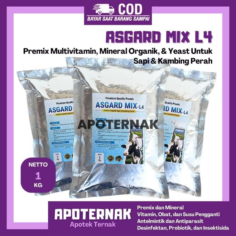 ASGARD MIX 1 kg - Premix Sapi Perah - Premix Kambinh Perah - Premix Mineral Organik dan Multivitamin