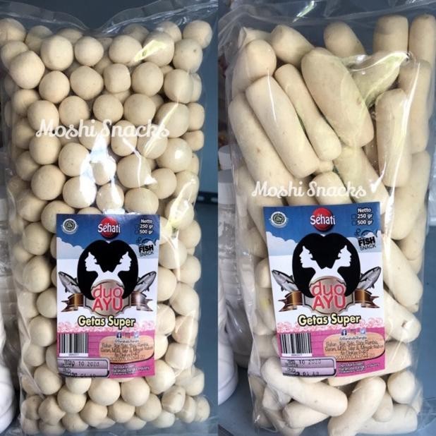 

Getes Bangka Super Duo Ayu 250gr / Getas Ikan Seto Kretek Kerupuk Pilus Asli Bangka / Moshi Snacks