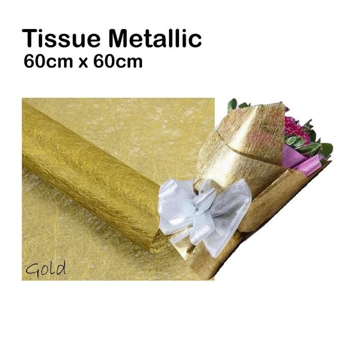 Tissue Metallic Roll - carang - kertas kado - paper - flower wrapping