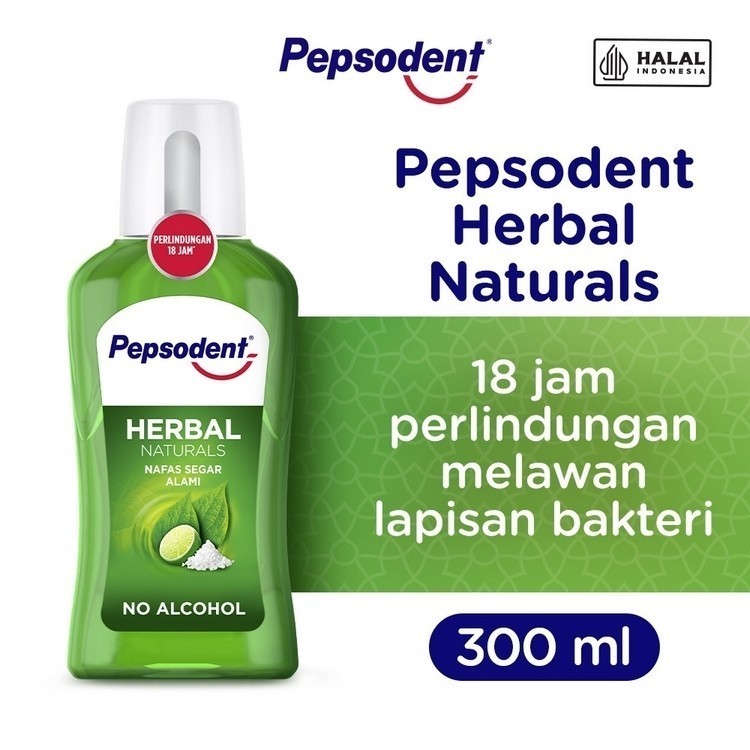 Pepsodent Mouthwash Herbal Natural 300 mL