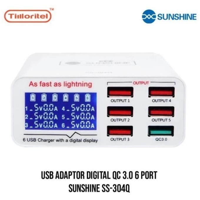 Adaptor Charger Sunshine Ss-304Q 6 Port Usb (Digital)