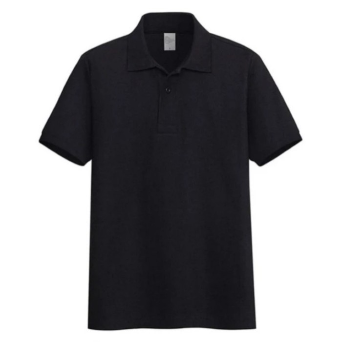 kaos polos murah kaos polo shirt pria wanita baju lacos-warna hitam