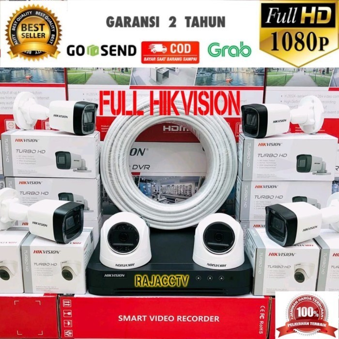 Paket Cctv Hikvision 6 Channel 6 Kamera Turbo Hd 2Mp 1080P Komplit
