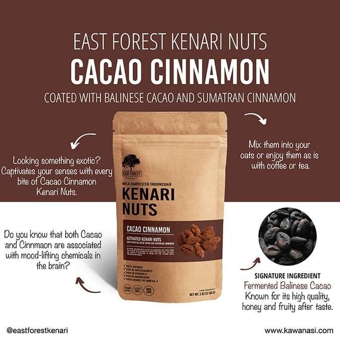 

East Forest Kenari Nuts Cacao Cinnamon 80 Gr - Kacang Kenari Coklat
